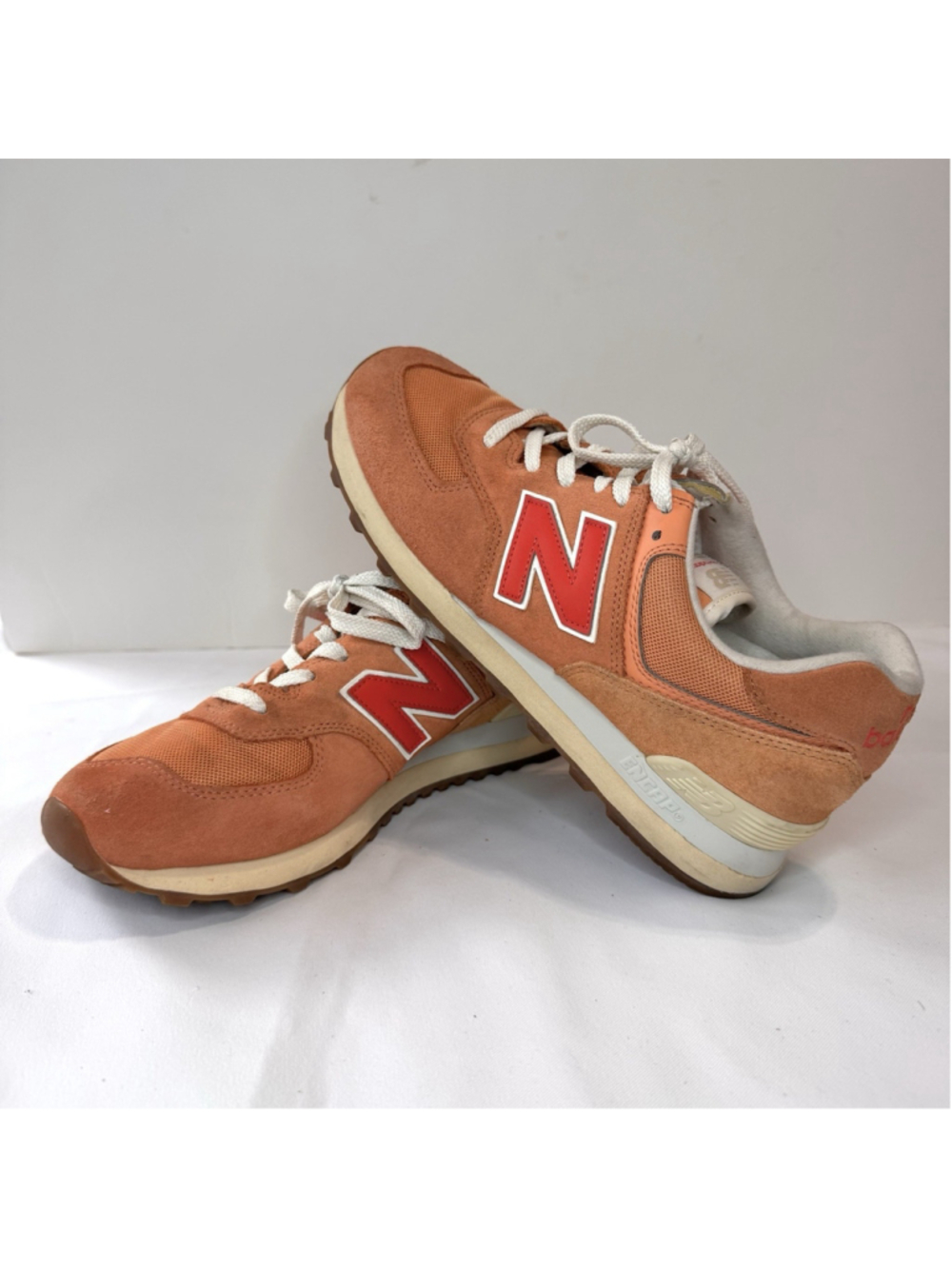 New Balance 574 Classic Orange Suede Retro Sneaker Size:10 Women